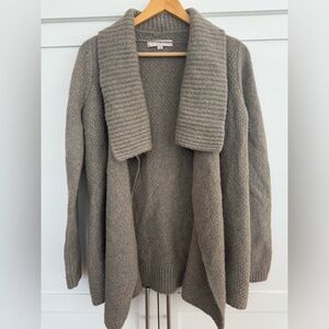 LOFT Taupe Open Front Cardigan